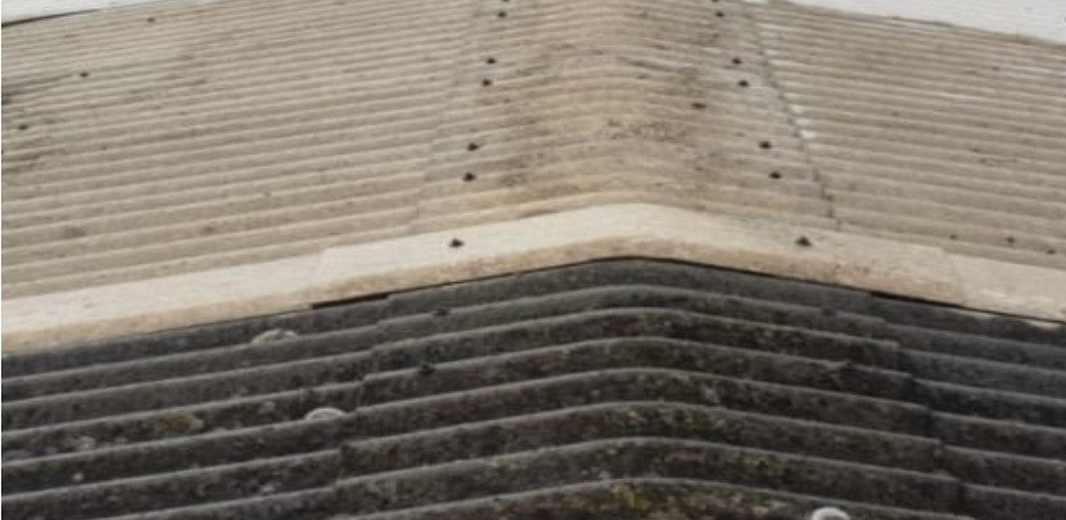 Advanced Labelling Systems asbestos-cement roof before coating
