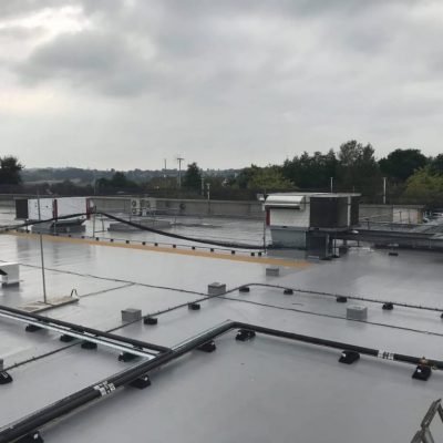 Asda Yeovil roof area before the finished walkway view