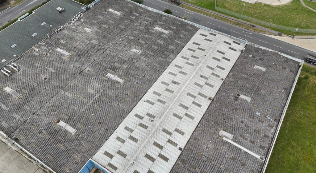 The Island industrial roof before replacement