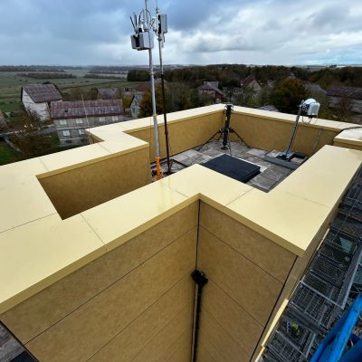 MOD Copehill Down building during the external envelope works