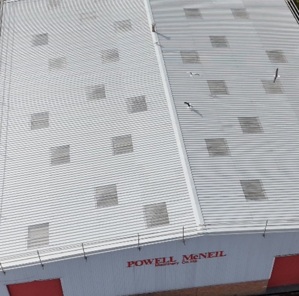 Powell McNeil roof after the overcladding works